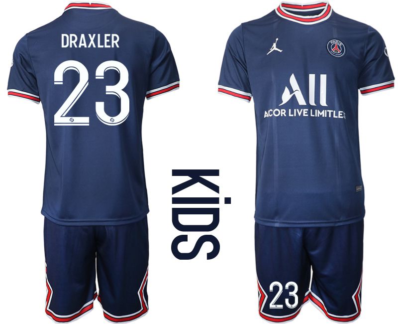 Youth 2021-2022 Club Paris St German home blue #23 Soccer Jersey